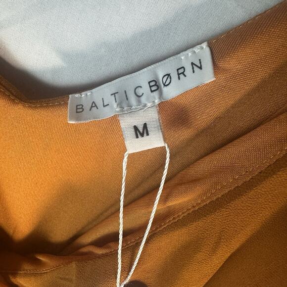 Baltic Born NWT Women's Size M Amber Brown Katya Ruffle Maxi Dress Short Sleeve - Picture 5 of 10